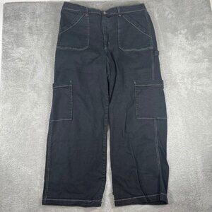 Baggy Y2K Cargo Pants Womens 21 Arizona Jean Black Utility Carpenter Skater